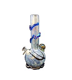 12in Heavy Twisted Glass on Glass Accent Water pipe