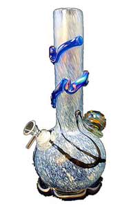 12in Heavy Twisted Glass on Glass Accent Water pipe